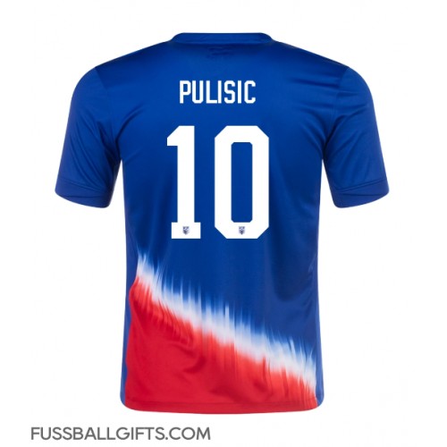 Vereinigte Staaten Christian Pulisic #10 Fußballbekleidung Auswärtstrikot Copa America 2024 Kurzarm